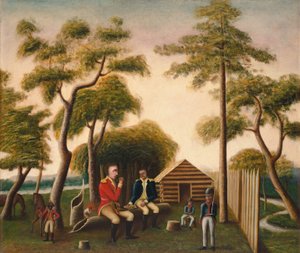 Marion die de Britse officier trakteert op zoete aardappelen, 1848 door George Washington Mark